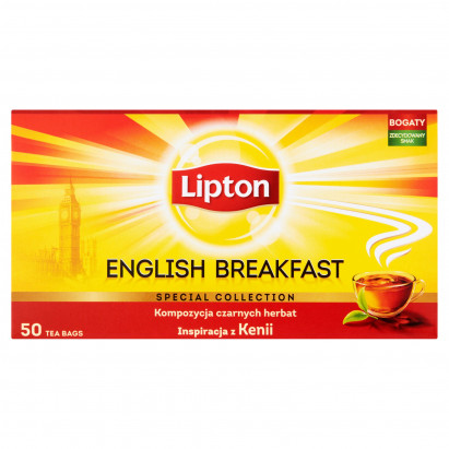 Lipton English Breakfast Herbata czarna 100 g (50 torebek)
