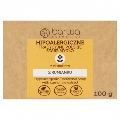 Barwa Hipoalergiczne tradycyjne polskie szare mydło z ekstraktem z rumianku 100 g