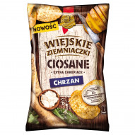 Wiejskie Ziemniaczki Ciosane Chipsy ziemniaczane o smaku chrzanowym 110 g