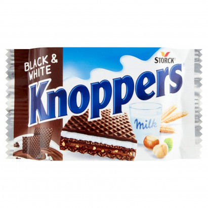 Knoppers Black & White Wafelek mleczno-orzechowy 25 g