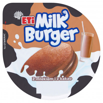 Eti Milk Burger Ciastko z mlekiem i z kakao 35 g