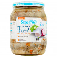 SuperFish Filety ze śledzia z krojoną cebulką 650 g