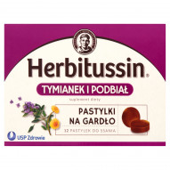 Herbitussin Pastylki na gardło tymianek i podbiał 12 sztuk