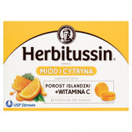 Herbitussin Miód i cytryna Pastylki do ssania Suplement diety 12 pastylek