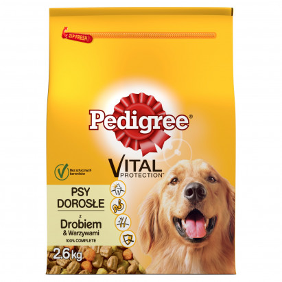Pedigree Vital Protection Psy dorosłe Karma pełnoporcjowa z drobiem & warzywami 2,6 kg