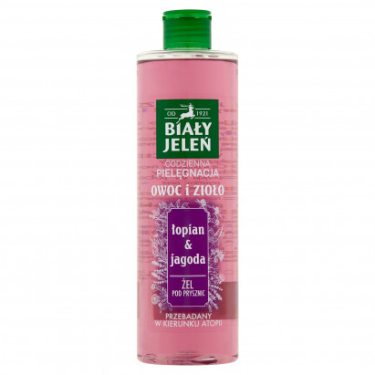 Biały Jeleń Owoc i Zioło Żel pod prysznic łopian & jagoda 400 ml