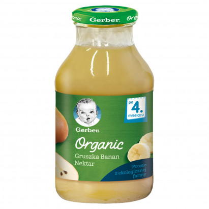 Gerber Organic Nektar gruszka banan dla niemowląt po 4. miesiącu 200 ml