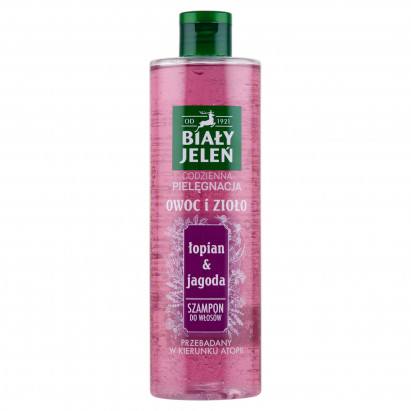 Biały Jeleń Owoc i Zioło Szampon do włosów łopian & jagoda 400 ml