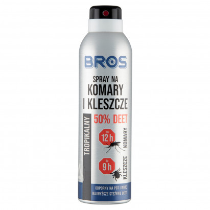 Bros Spray na komary i kleszcze 50% DEET tropikalny 180 ml