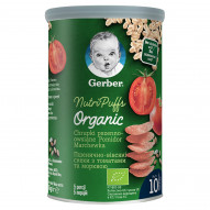 Gerber Organic Chrupki pszenno-owsiane pomidor marchewka dla niemowląt od 10. miesiąca 35 g