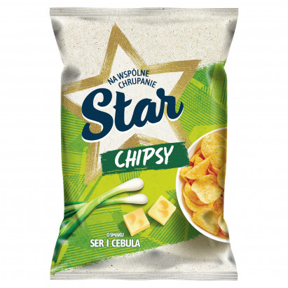 Star Chipsy o smaku ser i cebula 130 g
