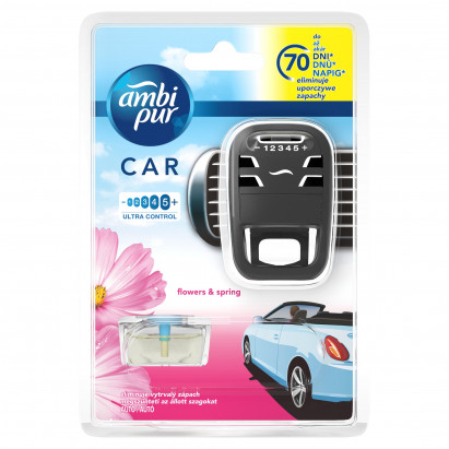Ambi Pur Car Flowers & Spring Zestaw startowy samochodowego odświeżacza powietrza, 1 sztuka