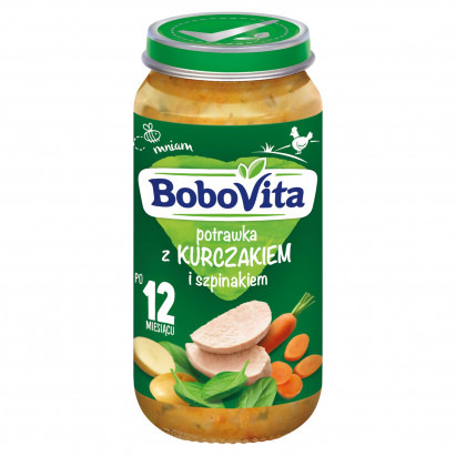BoboVita Potrawka z kurczakiem i szpinakiem po 12 miesiącu 250 g