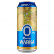 Warka Radler Piwo bezalkoholowe z lemoniadą o smaku ananasa z cytrusami 500 ml