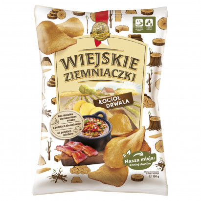 Wiejskie Ziemniaczki Chipsy ziemniaczane kocioł drwala 130 g