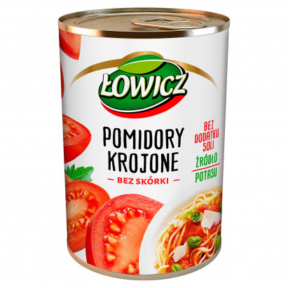 Łowicz Pomidory krojone bez skórki 400 g