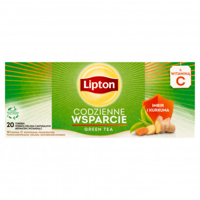 Lipton Herbata zielona imbir i kurkuma 26 g (20 torebek)