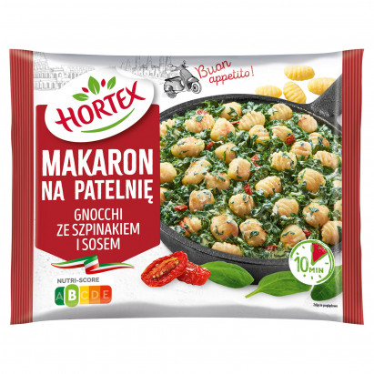 Hortex Makaron na patelnię gnocchi ze szpinakiem i sosem 450 g